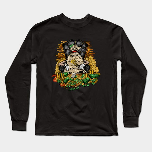 Money Bag Long Sleeve T-Shirt by adamzworld